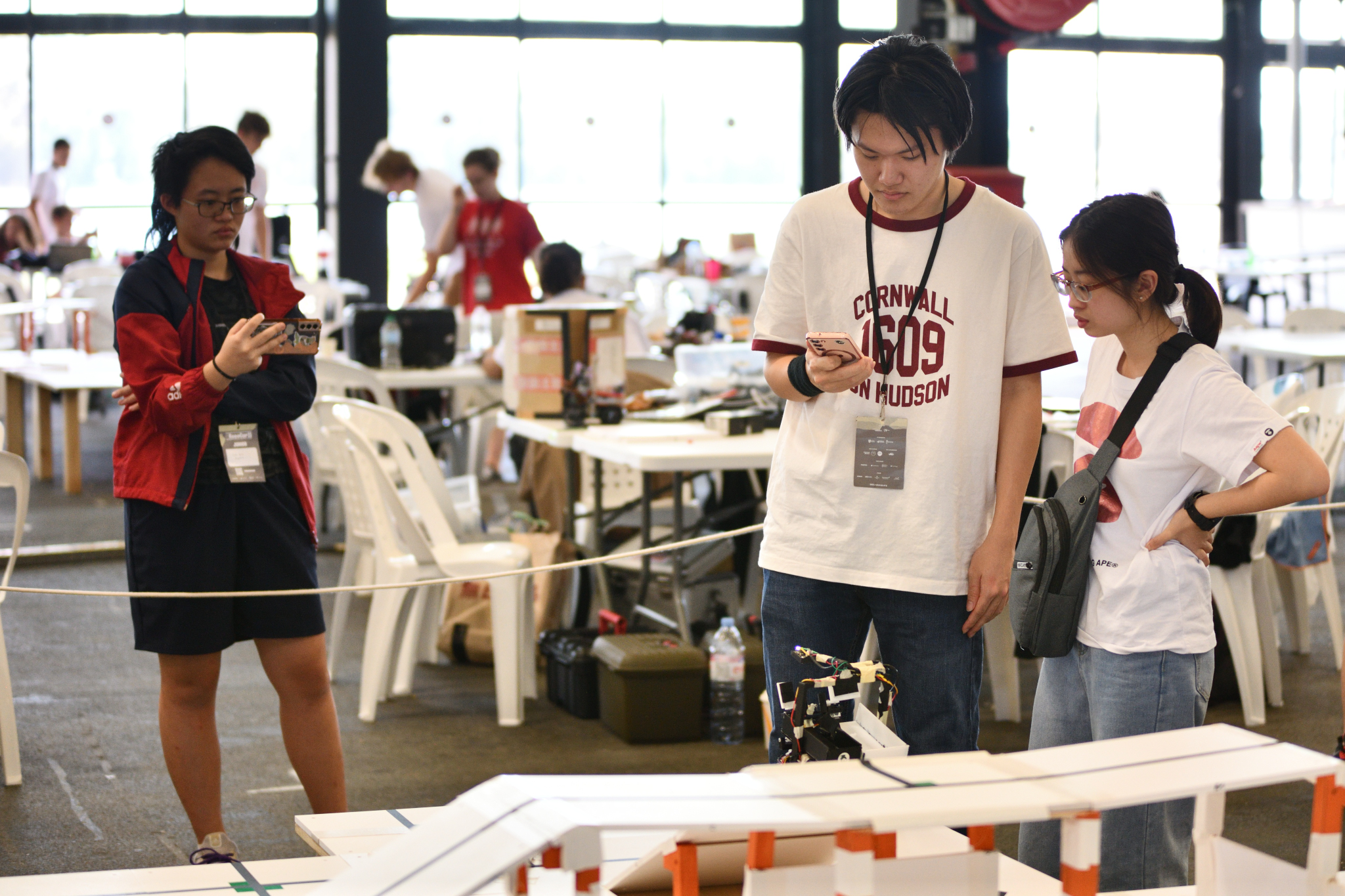 Team Bugless from Raffles Institution Junior College competing at RoboCup Junior Rescue Line in Bordeaux