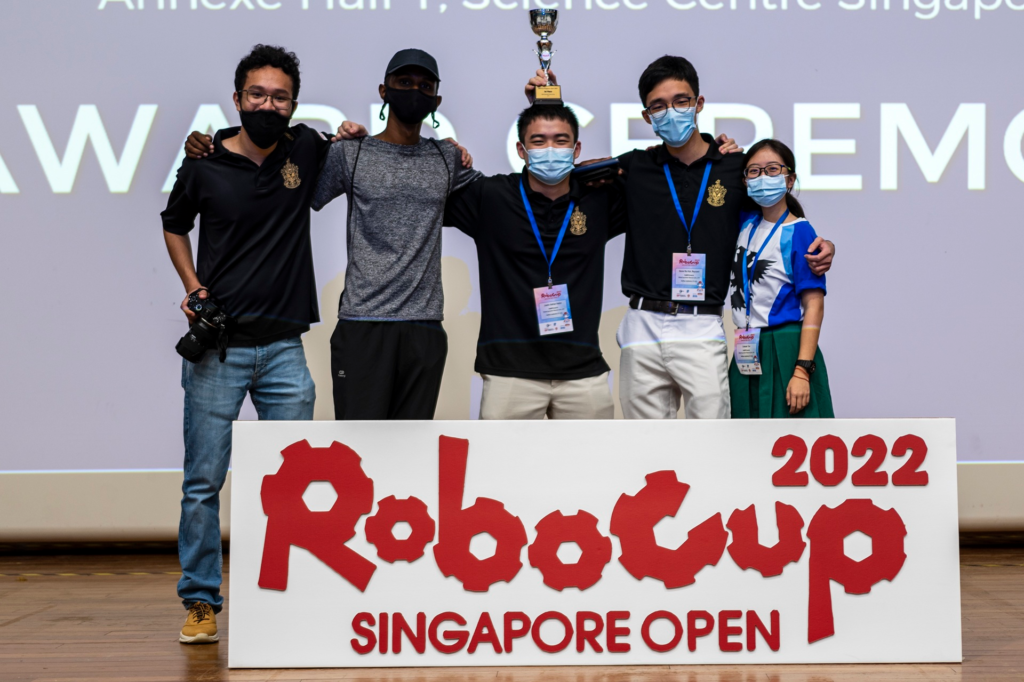 Team Habromania and seniors celebrate RCJ Rescue Line U19 championship at RoboCup Singapore Open 2022