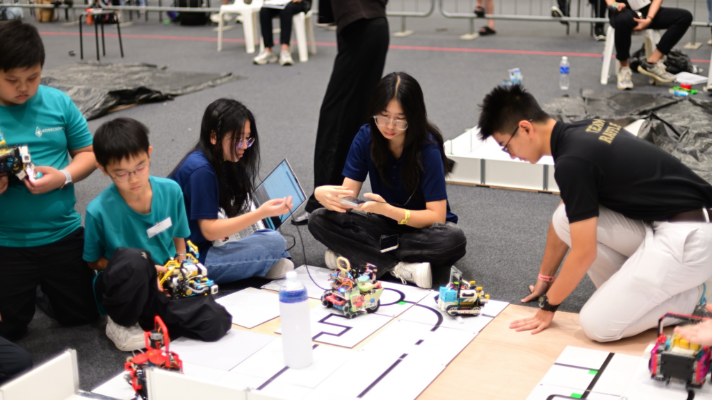 CORE Spongebob practicing RCJ Rescue Line at RoboCup Singapore Open 2026