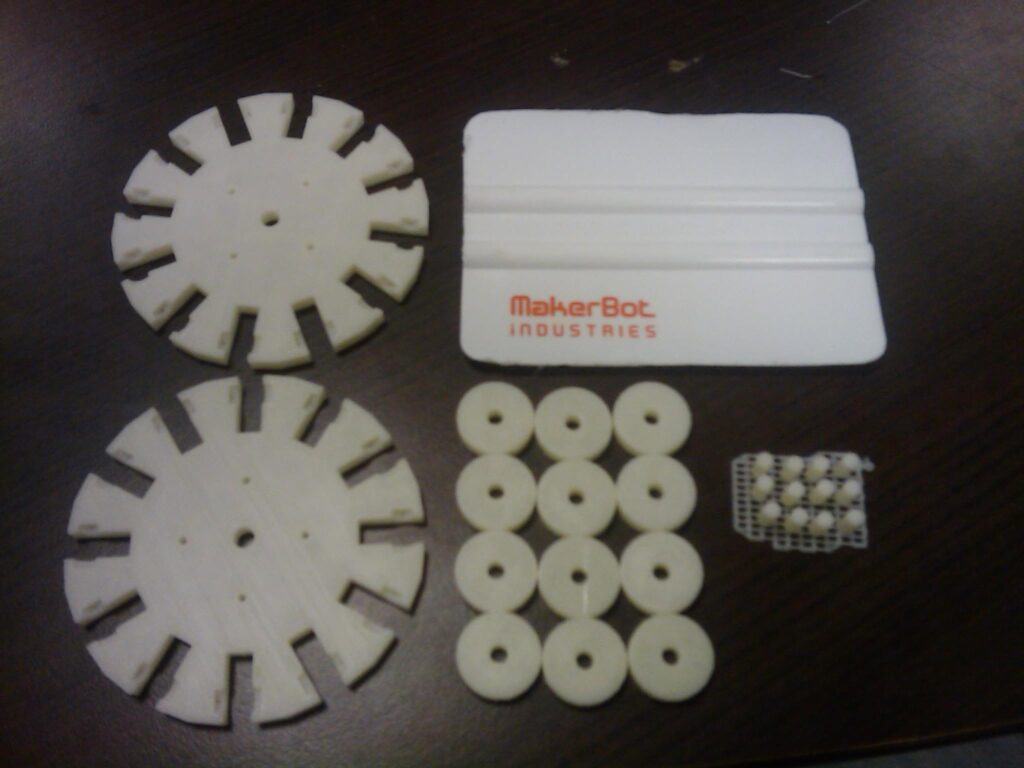 3D‑printed omniwheel parts designed by RIICC