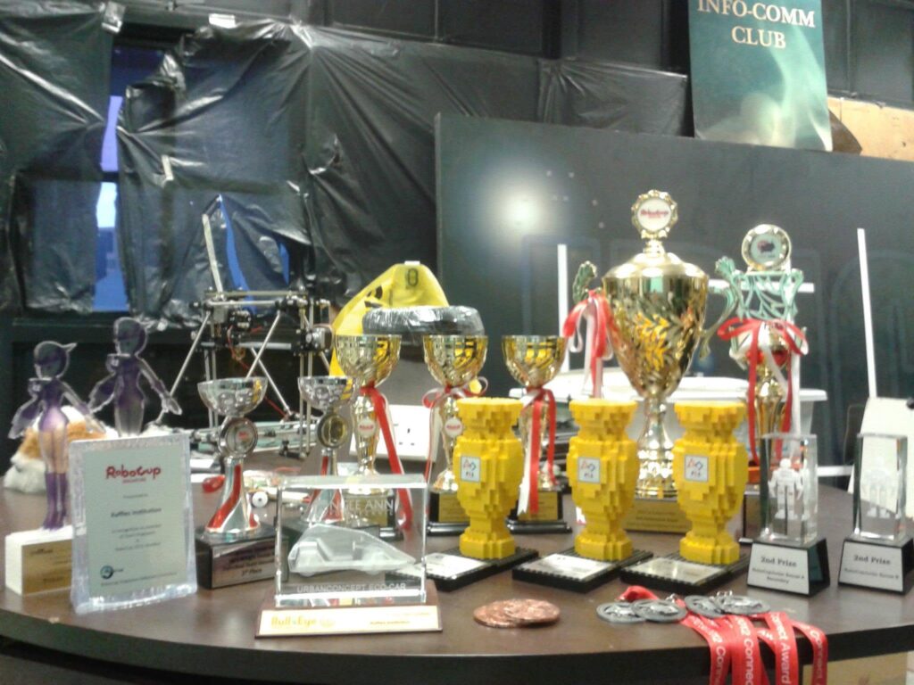 Trophies won by Raffles Institution Infocomm Club Robotics Section