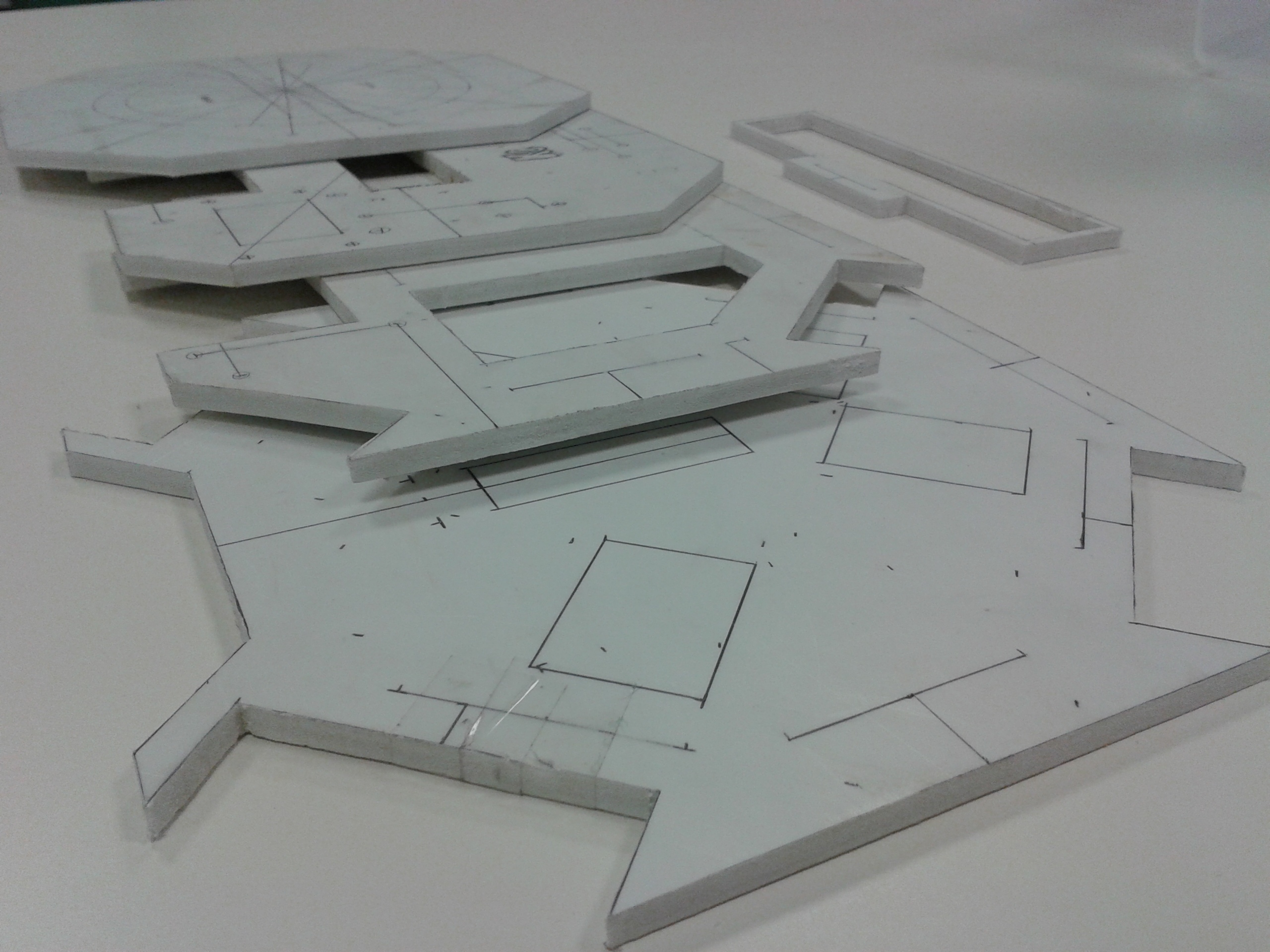 Hand‑cut PVC plates for RoboCup Singapore Open 2013 RCJ Soccer